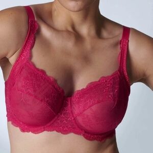 NWOT SIMONE PERELE REVE FULL COVERAGE PLUNGE BRA IN CRANBERRY